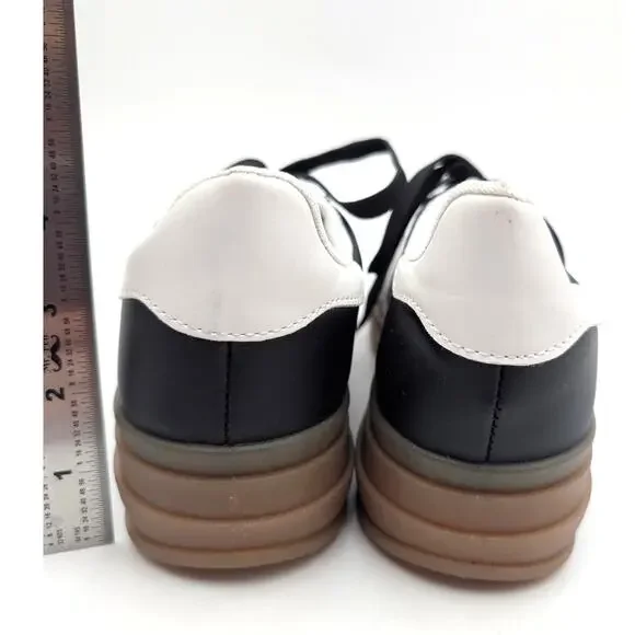 London Rag Knockout Faux Leather Sneakers Shoes Women's Black Size US8 EU39 - Picture 4 of 16